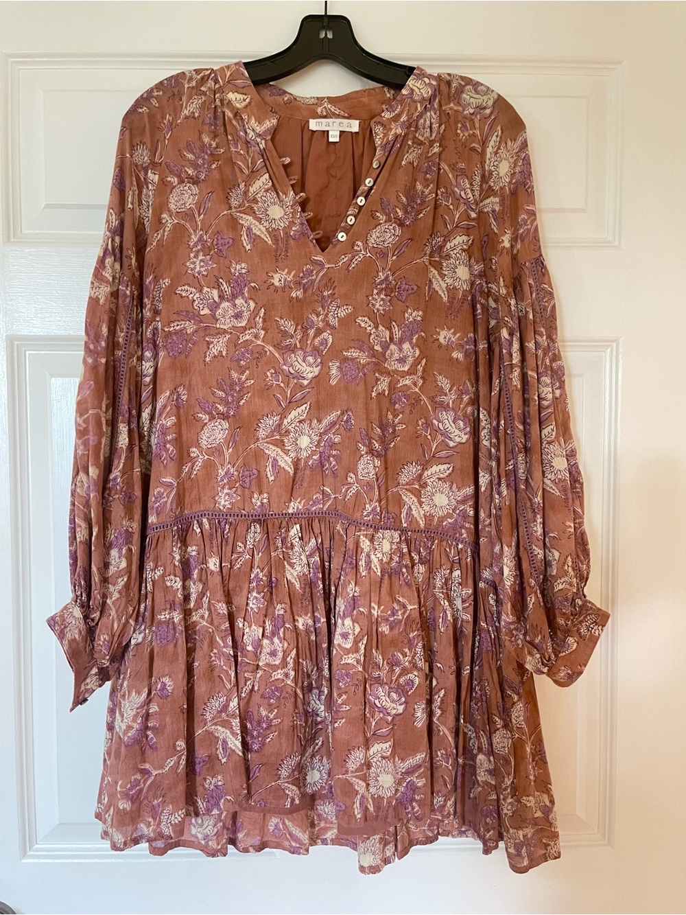 Marea Floral dress- Dusty Rose with Lavender